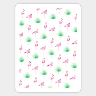 Flamingo, Flamingos pattern, Palm leaves, Print, Tropical, Bird, Pattern, Funny art, Modern art, Wall art, Print, Minimalistic, Modern Sticker